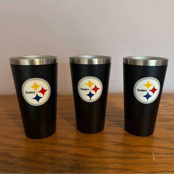 Other - 🏈 Steelers Black Stainless Steel Tumbler Trio